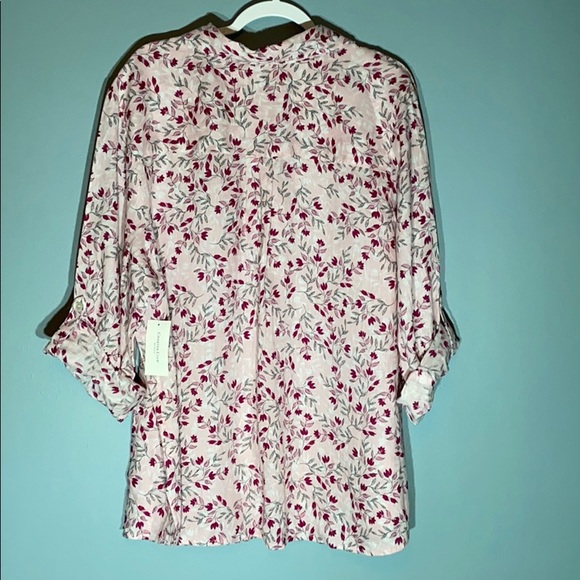 NWT Charter Club Floral Print Button up Top - Picture 5 of 5